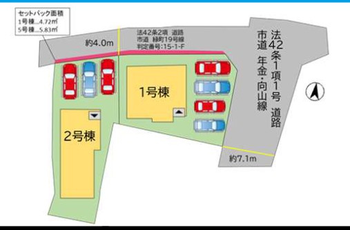 福津市西福間３丁目の新築一戸建の区画図