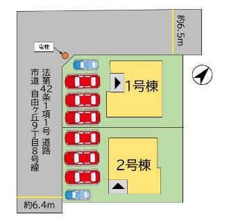 宗像市自由ヶ丘９丁目の新築一戸建の区画図
