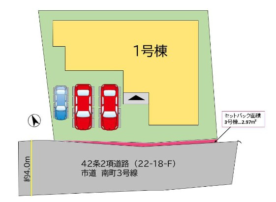 福津市西福間３丁目の新築一戸建の区画図