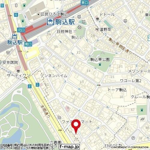 セリュークス駒込の地図