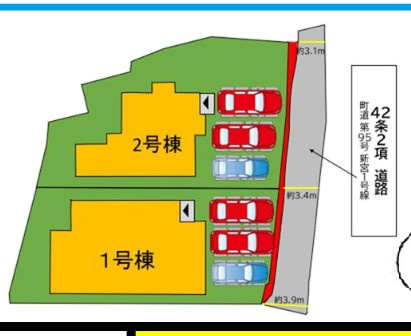 糟屋郡新宮町大字新宮の新築一戸建の区画図