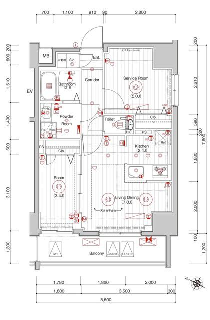 横浜市中区曙町２丁目の賃貸マンションの間取り