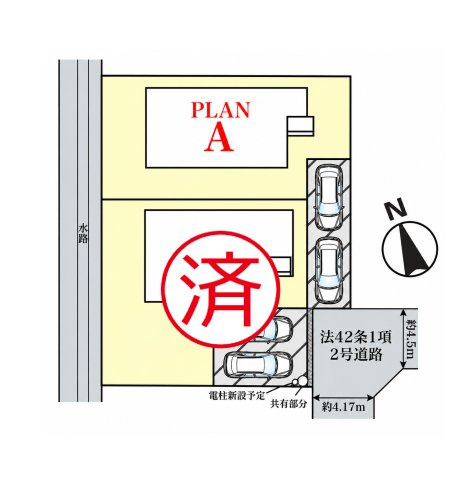 土浦市下高津3丁目　新築戸建　A号棟の区画図