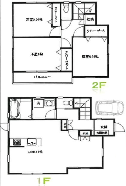 大泉町戸建B号棟の間取り