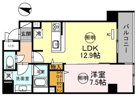 神戸海岸通　萬利Residenceの間取り