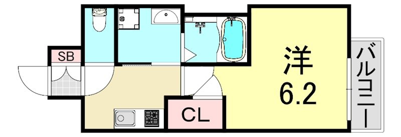 セオリー夕陽丘DOORの間取り