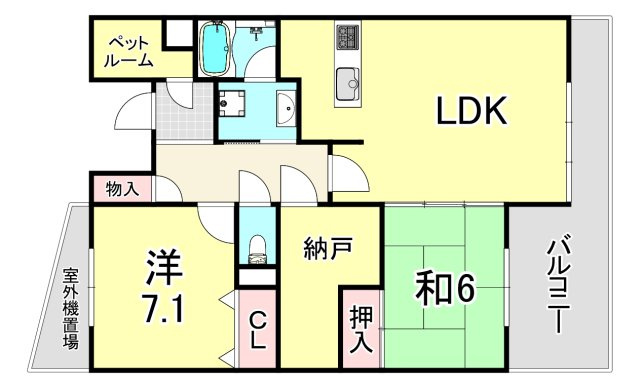 白鷹苦楽園マンションの間取り