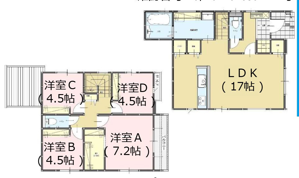 福岡市城南区片江２丁目の新築一戸建の間取り