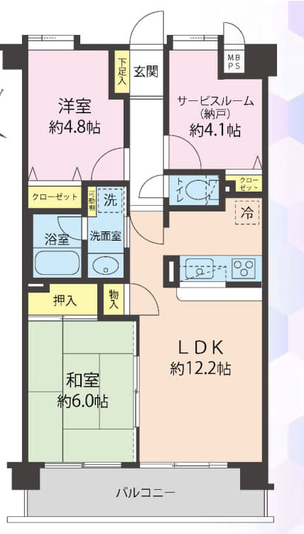 多摩市山王下１丁目の中古マンションの間取り