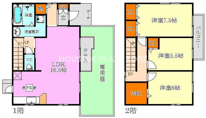 多井畑南町貸家Ｅ棟の間取り