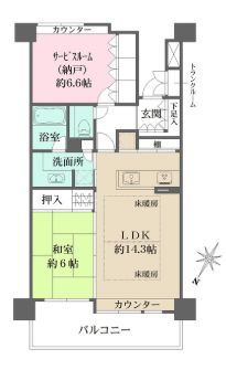 台東区上野桜木１丁目の賃貸マンションの間取り