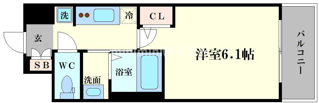エステムコート難波ウエストサイドⅥグラッドの間取り
