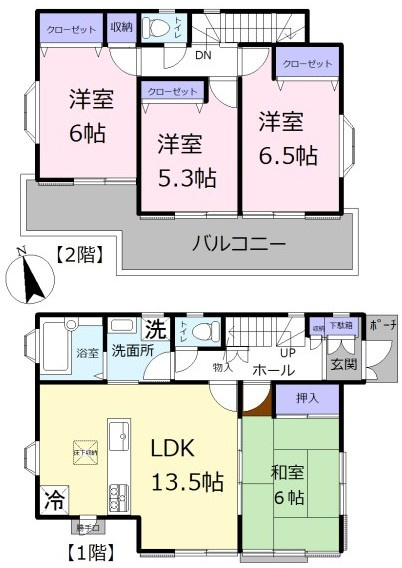 東松山市野田　中古戸建　の間取り