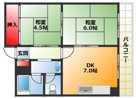 【間取り】 | グランドハイツ北