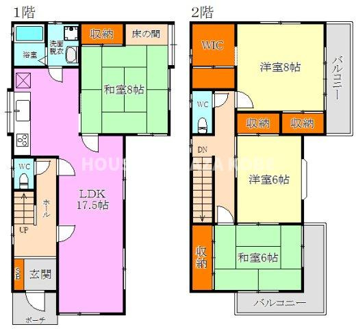 千守町２丁目貸家の間取り