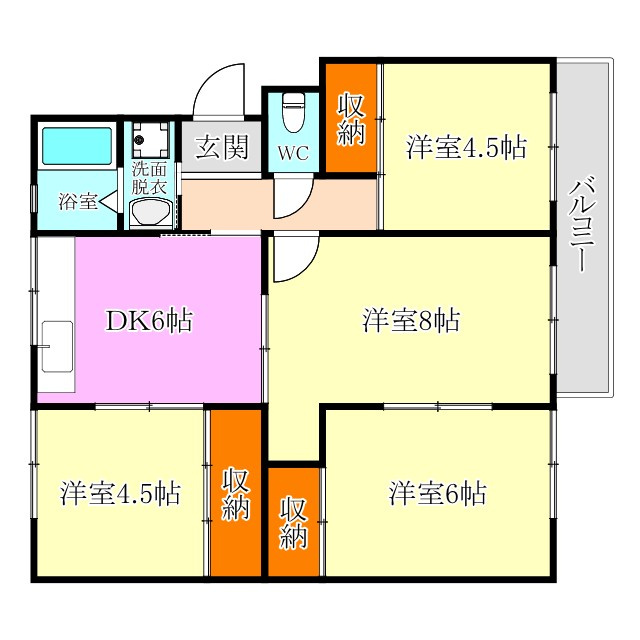 高倉台団地5-1団地13号棟の間取り