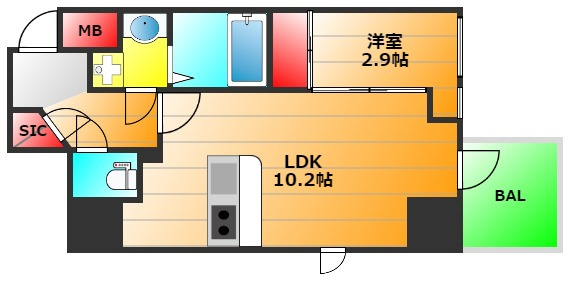 アフルエンス難波イーストの間取り