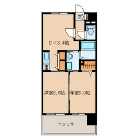 アジリア博多イーストの間取り|使いやすい間取りです。