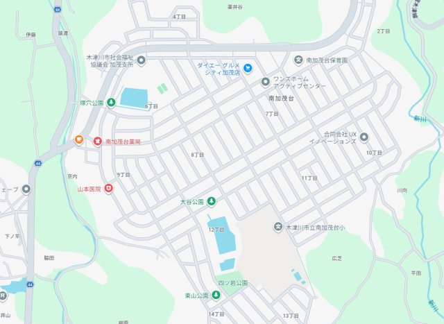 木津川市南加茂台　売土地の地図