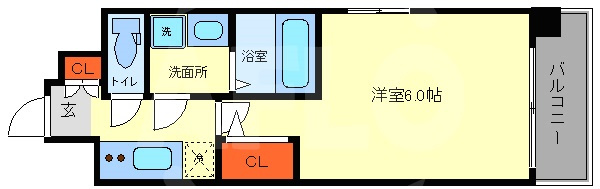 エスリード弁天町ベイコートの間取り|エスリード弁天町ベイコート　開放感のある間取り