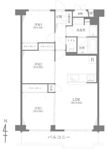 【間取り】 | ボナハイツ中川A棟