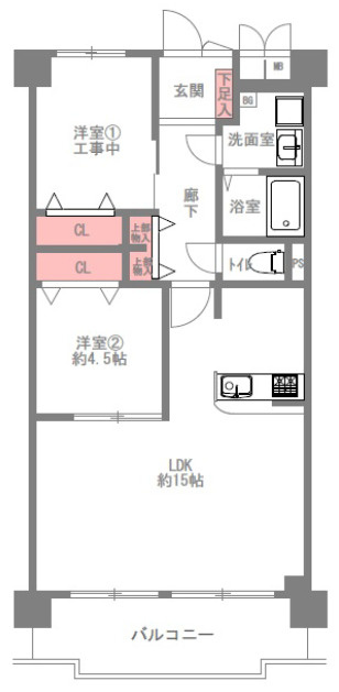 シーサイドコーポラス西宮の間取り