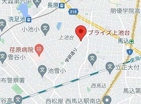 ブライズ上池台の地図
