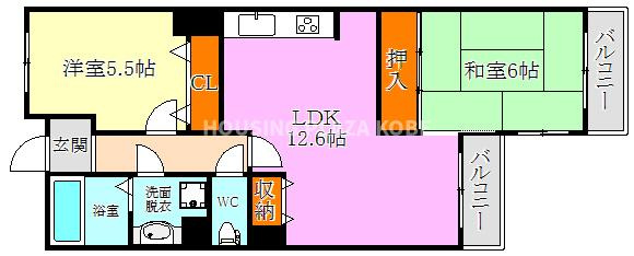 パル鷹取の間取り