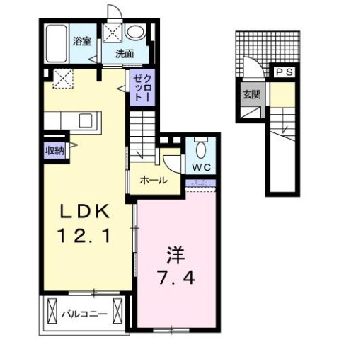 メゾン　ド　カルムⅢの間取り