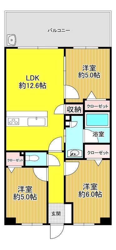 グランフォーレ大橋レジデンスの間取り