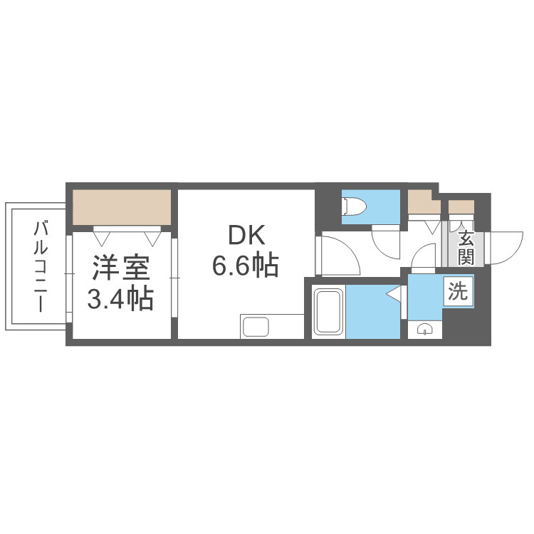 大阪市阿倍野区美章園３丁目の賃貸マンションの間取り