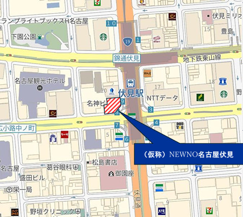（仮称）NEWNO名古屋伏見の地図