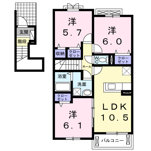 【間取り】 | カンパニュール　Ｂ