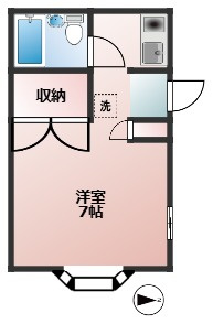 アパートメントN　駅近　角部屋　ネット無料の間取り