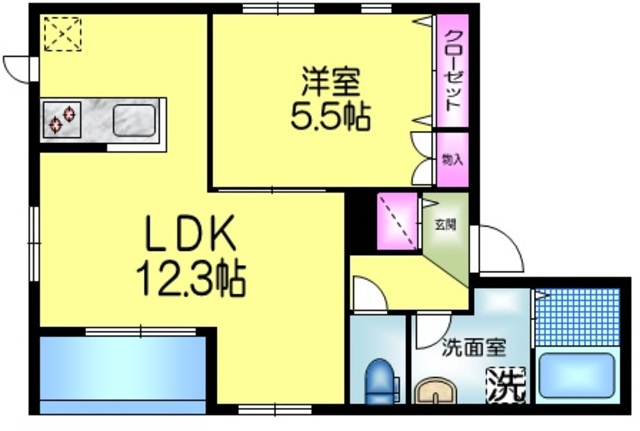 ＹＭＳメゾンプルミエールの間取り|★１フロア２住戸／角部屋３面窓★
