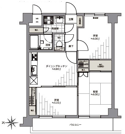 【間取り】 | マイキャッスル大井町Ⅱ