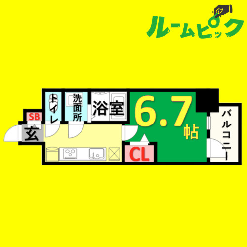 プレサンス新栄アーバンフロー　名古屋市賃貸　仲介手数料無料の間取り