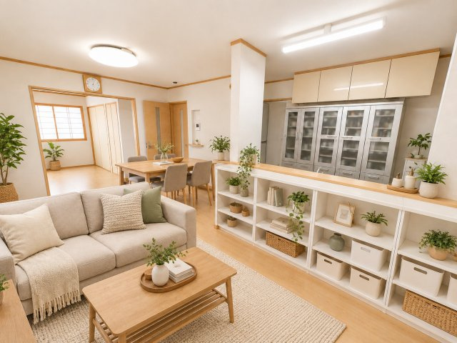 江戸川区北小岩8丁目戸建ての居間・リビング|※CGホームステージング画像です。家具・家電・エアコン・小物等は実際には設置されていません。