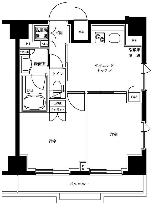 ルーブル大鳥居参番館の間取り|間取り　2DK