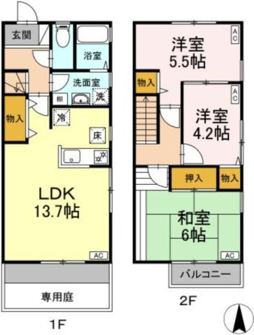 メゾンクレールCの間取り