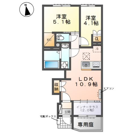 メルセデス(坂戸市伊豆の山町　アパートＡ棟新築工事)の間取り