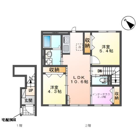 ウエストソレイユ（坂戸市大字石井　アパートⅢ）の間取り