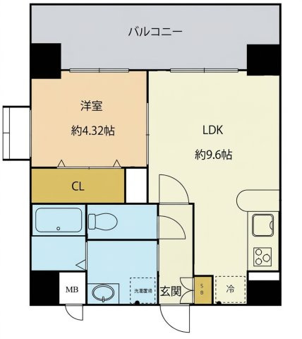 ラシュール・イン大橋南の間取り|※図面と現況が異なる場合は現況優先になります。