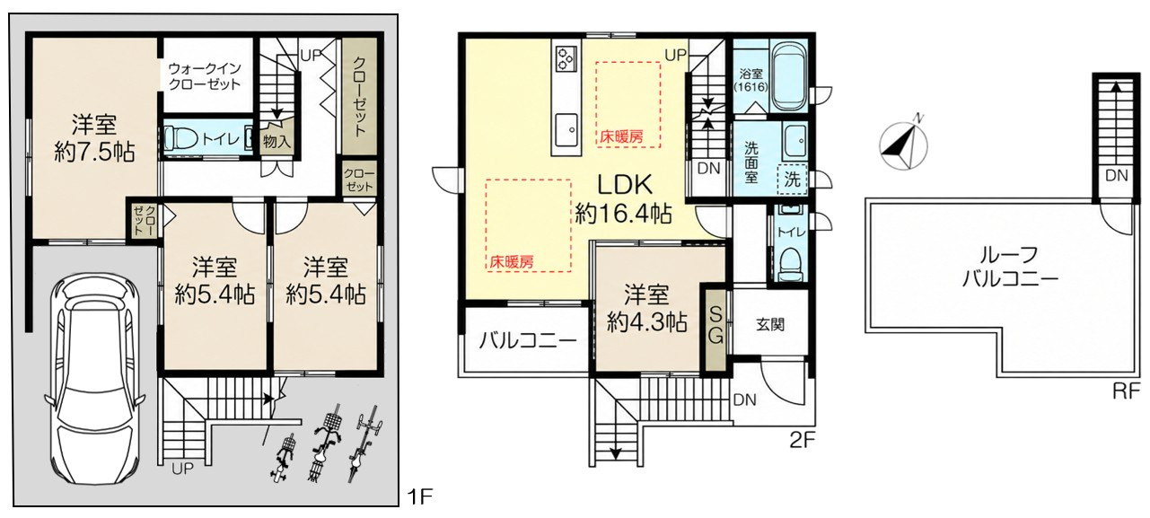 上野通3丁目 中古戸建の間取り