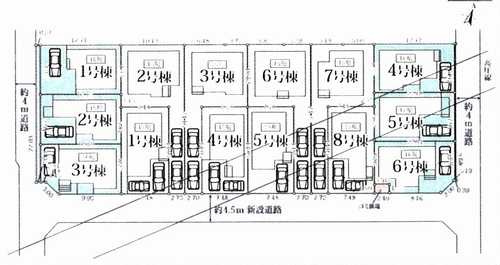高座郡寒川町一之宮16期　新築戸建全8棟の区画図
