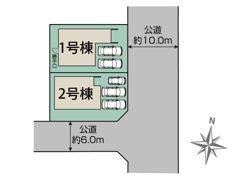 【同施工物件ご案内可能】愛知郡東郷町春木台4丁目　全2棟の区画図|全体区画数｜全2棟
◆駐車2~3台可能！(但し、車種による)
◎まずは、お気軽にお問い合わせください。現地を案内しながら周辺環境も見て頂けます。                            
