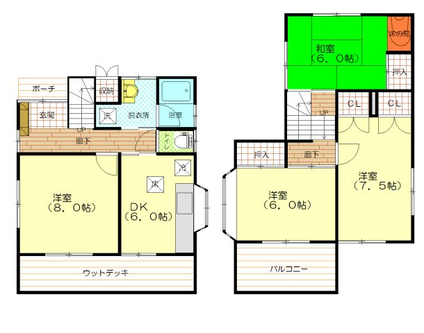 久喜市鷲宮の一戸建ての間取り|間取図