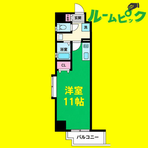 HF名駅北レジデンス WEST　名古屋市賃貸　仲介手数料無料の間取り