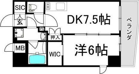 エステムコート神戸元町Ⅱリザーヴの間取り