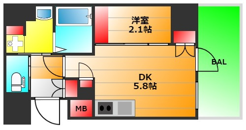 ソルテラス阿波座ウィズの間取り|現状有姿